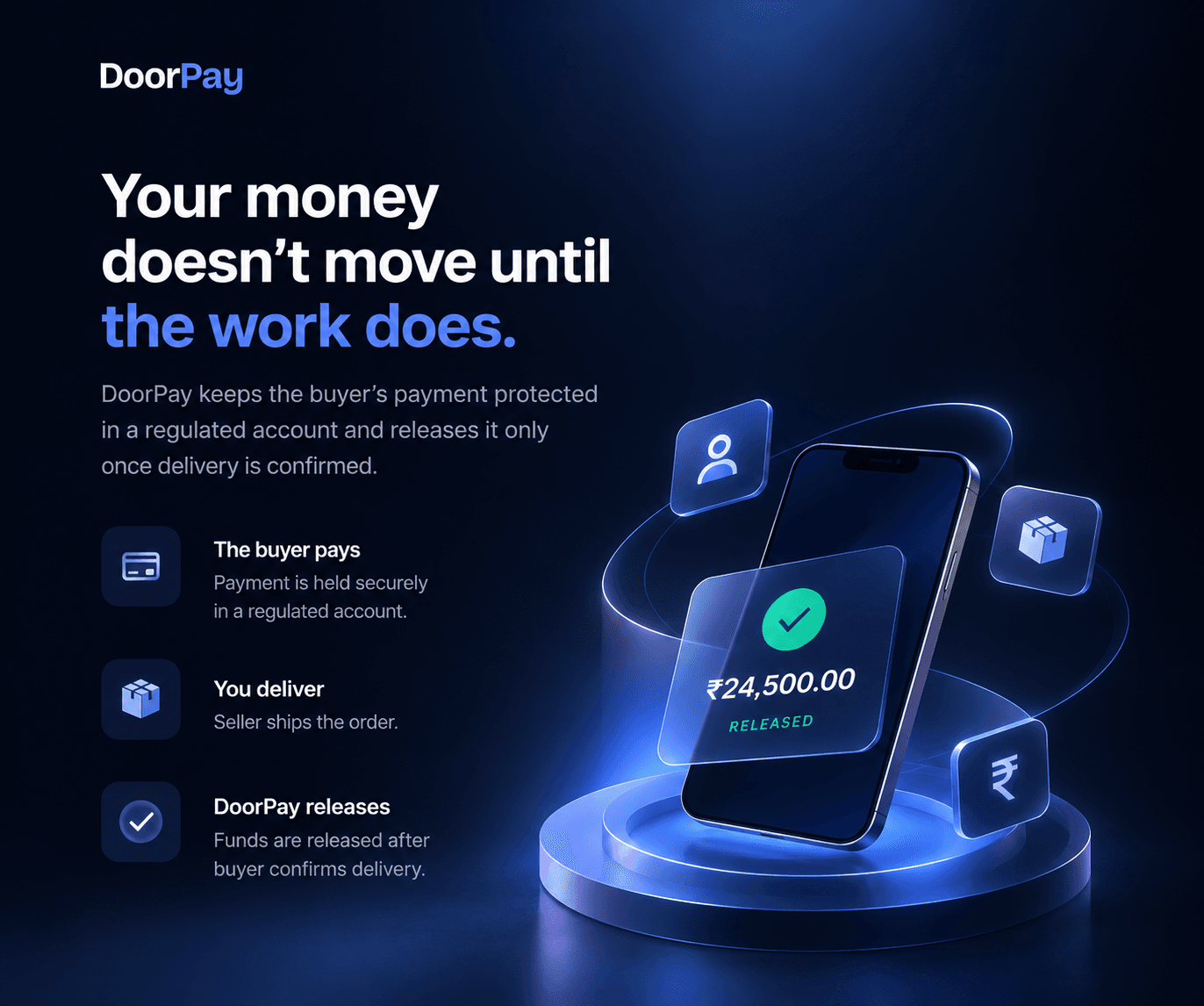 DoorPay: your money doesn't move until the work does. The buyer pays, you deliver, DoorPay releases.